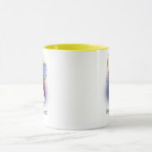 バルーン付き白パーティーキットンイラストレーション マグカップ (中央)