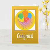 バルーン付き祝辞カード カード (黄色い花)