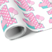 バルーン付き第1誕生日 ラッピングペーパー (ロールコーナー)