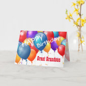 バルーン付き素晴らしハッピーバースデー カード (黄色い花)