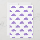 バルーン付き紫色の女の子誕生日 招待状 (裏面)