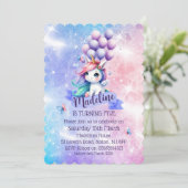 バルーン付き美しいユニコーンテーマ招待状 招待状 (スタンド正面)