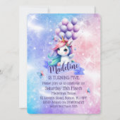 バルーン付き美しいユニコーンテーマ招待状 招待状 (正面)