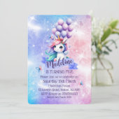 バルーン付き美しいユニコーンテーマ招待状 招待状 (スタンド正面)