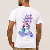 バルーン付き美しいユニコーンパパTシャツ Tシャツ (裏面)