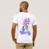 バルーン付き美しいユニコーンパパTシャツ Tシャツ (裏面フル)