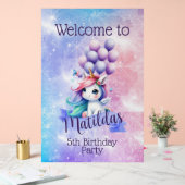 バルーン付き美しいユニコーン歓迎サイン アクリルサイン (ウェディング)