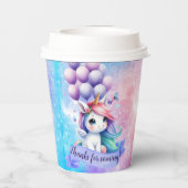 バルーン付き美しいユニコーン紙カップ 紙コップ (裏面)