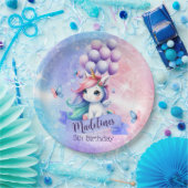 バルーン付き美しいユニコーン紙プレート ペーパープレート (パーティー)