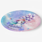 バルーン付き美しいユニコーン紙プレート ペーパープレート (アングル)