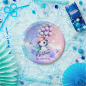 バルーン付き美しいユニコーン紙プレート ペーパープレート (パーティー)