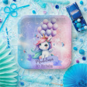 バルーン付き美しいユニコーン紙プレート ペーパープレート (パーティー)