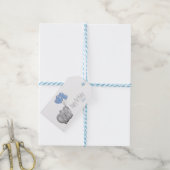 バルーン付き誕生日ゾウ1 ギフトタグ (より糸つき)