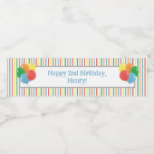 バルーン付き誕生日パーティウォーターボトルラベル ペットボトルラベル (シングルラベル)
