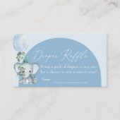 バルーン付き赤ちゃんシャワーおむつラッフル付き象 エンクロージャーカード (正面)