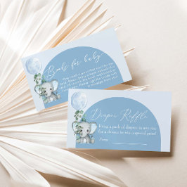 バルーン付き赤ちゃんシャワーおむつラッフル付き象 エンクロージャーカード