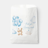バルーン付き青いテディベアサンキューカード フェイバーバッグ (正面)