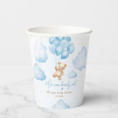 バルーン付き青いテディベア赤ちゃんシャワー 紙コップ (裏面)