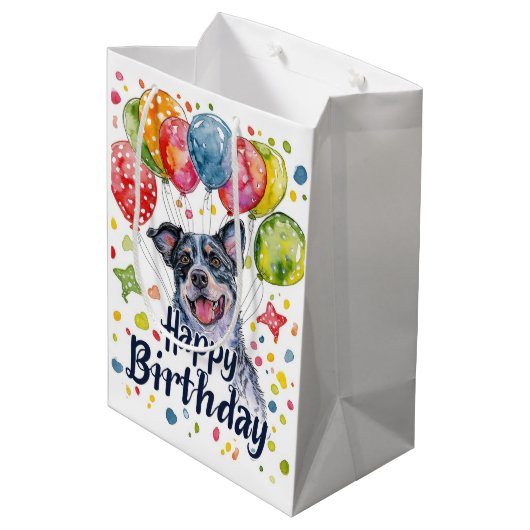 バルーン付き青いヒーラー ミディアムペーパーバッグ (裏面アングル)