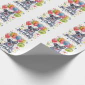 バルーン付き青いヒーラー ラッピングペーパー (角)