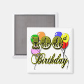 バルーン付き100誕生日 マグネット (正面/裏面)