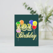 バルーン付き101誕生日 ポストカード (スタンド正面)