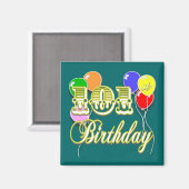 バルーン付き101誕生日 マグネット (正面/裏面)