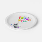 バルーン付き16誕生日カラフルめで ペーパープレート (アングル)