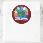 バルーン付き70誕生日おめでとう ラウンドシール (バッグ)