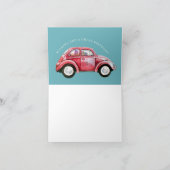 バルーン付クラシックきブルーバグカー |空白の誕生日 カード (内部)