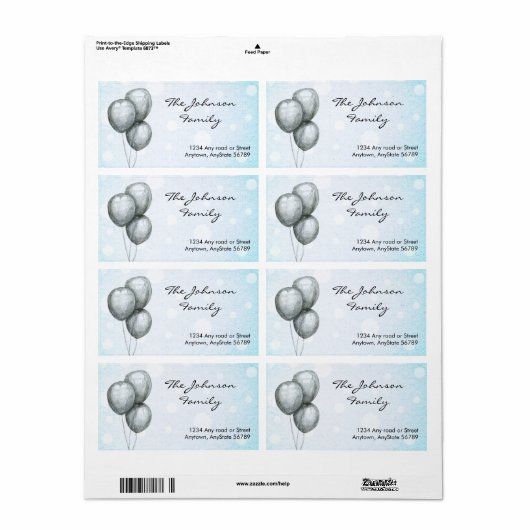 バルーン住所 シール (フルシート)