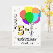 バルーン充填第5誕生日カード カード (黄色い花)