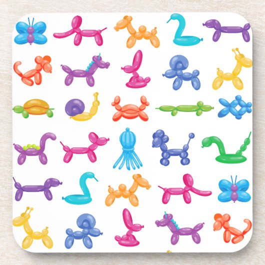 バルーン動物のカラーパターン – 子供とピエロパーティー コースター (正面)
