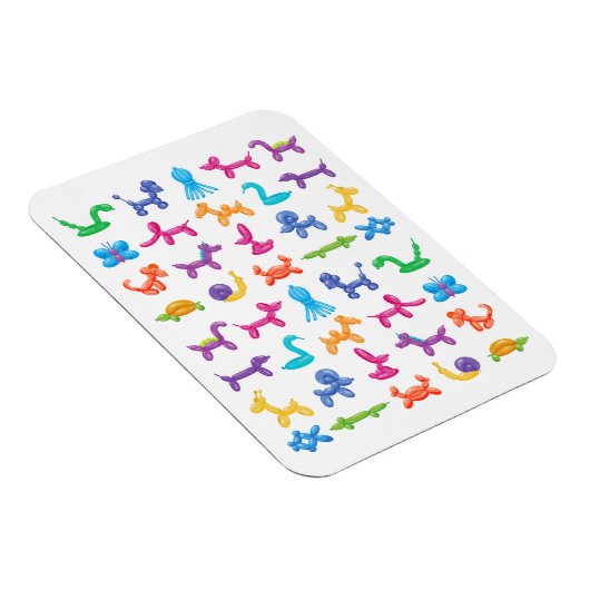 バルーン動物のカラーパターン – 子供とピエロパーティー マグネット (右側)