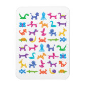 バルーン動物のカラーパターン – 子供とピエロパーティー マグネット (縦)