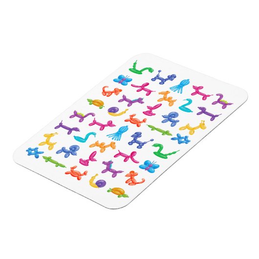 バルーン動物のカラーパターン – 子供とピエロパーティー マグネット (左側)