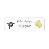 バルーン卒業パーティーハットアドレス ラベル (正面)