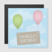 バルーン及びラベル誕生日磁気カード (正面/裏面)