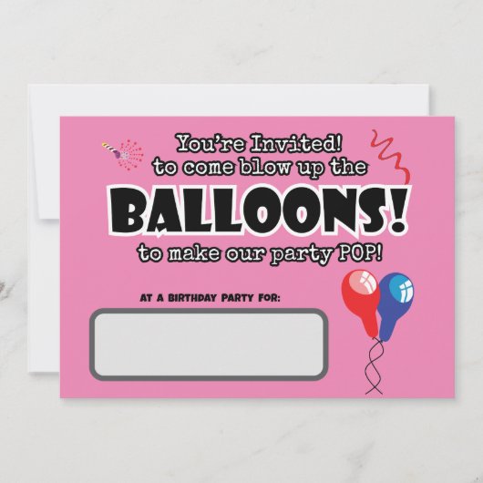 バルーン可愛いおもしろいポップ・アートの誕生日招待状 招待状 (正面)