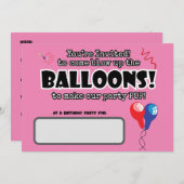 バルーン可愛いおもしろいポップ・アートの誕生日招待状 招待状 (正面/裏面)