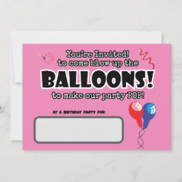 バルーン可愛いおもしろいポップ・アートの誕生日招待状 招待状