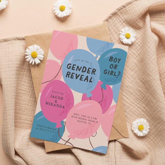 バルーン性別の表示 招待状