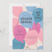 バルーン性別の表示 招待状 (正面)