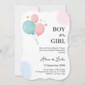 バルーン性別パーティー赤ちゃんシャワーパーティー シーズンカード (正面)