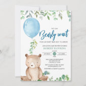 バルーン我々はbearly待つことができテディベア赤ちゃんシャワー 招待状 (正面)