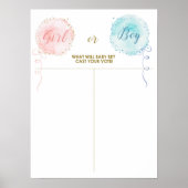 バルーン投票、赤ちゃん女の子または男の子をキャスト ポスター (正面)