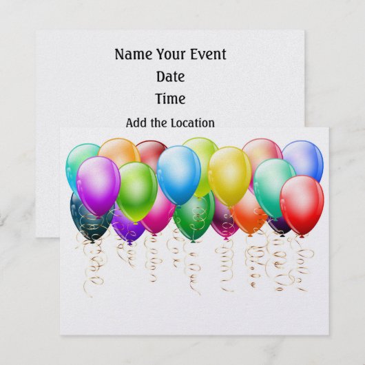 バルーン招待状 招待状 (正面/裏面)