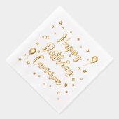 バルーン星紙吹雪ハッピーバースデー名 箔ナプキン (右)