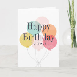 バルーン束お誕生日おめでとう折りたたみグリーティング カード