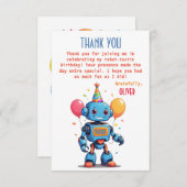 バルーン水彩付きロボットテーマ サンキューカード (正面/裏面)